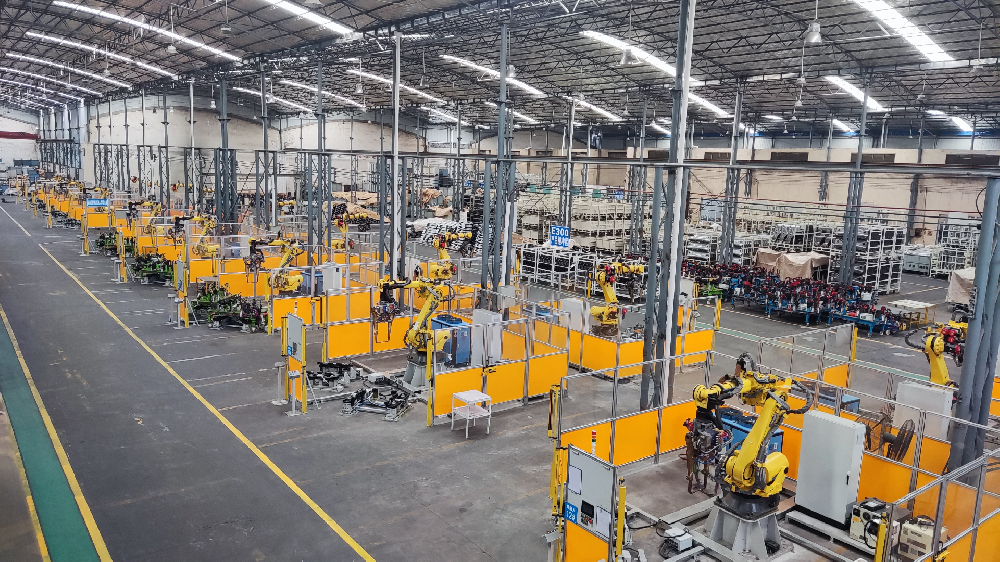 机器人点焊生产线